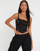Bild von Ello Korsett-Top in Black Rose Flock
