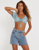 IMAGE OF Haenji Bralette Top in Flower Power Blau