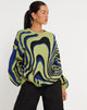 Image of Mably Pullover in Übergröße in Mega Ripple Grün