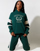 Image of Mora Hoodie in Waldgrün und Winterweiß Sporting Club Mix Embro