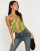 Bild von Runita Neckholder Top in Mini Pailletten Limonengrün