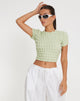 Bild von Shrunken Top in Big Bubble Jersey Pastell Limette