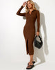 Bild von Taryn Maxikleid in Rippe Kakao