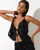Bild von Dama Crop Top in Crinkle Schwarz