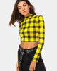 Bild von Rhala Crop Top in Winter Plaid Gelb