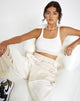 Image of Motel X Barbara Kristoffersen Ricci Crop Top in getäfeltem Elfenbein und Winterweiß