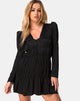 Image of Risana Kleid aus Satin Cheetah Schwarz