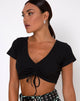 Image of Rivera Crop Top aus Rippe Schwarz