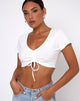 Rivera Crop Top in Rippe Elfenbein