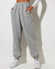 Bild von Roider Jogger in Greymarl mit Engelsstickerei in Lemon