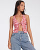 Abbildung von Roula Halter Top in Ditsy Butterfly Peach Red