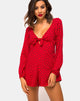 Bild von Romalo Playsuit in Mini Diana Dot Rot und Schwarz