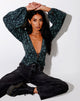 Image of Romina Langarm-Top in Mono Paisley Sage