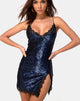 Image of Romini Kleid in Midnight Mini Pailletten mit schwarzer Spitze