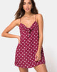 Image of Roppan Slip Dress in Medium Polka Wein
