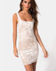 Image of Rosita Bodycon Kleid aus cremefarbenem Crushed Velvet