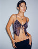 Abbildung von Rumak Cami Top in Butterfly Vine Flock Schwarz und Rosa