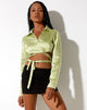 Bild von Elyse Crop Top aus Satin Nilgrün