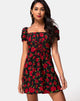 Image of Ruzenta Minikleid in Roaming Rose Schwarz