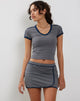 Bild von Sabelle Mini Wickelrock in Grau Marine Sportlich Micro Spot