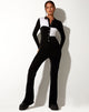 Image of Salish Jumpsuit aus Krepp Schwarz und Weiß