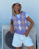 Image of Sami Weste in Argyle Flieder Creme Tan