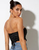 Image of Sanja Bandeau-Top in Satin Schwarz