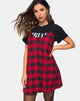 Image of Sanna Slip Dress in Plaid Rot Schwarz