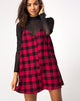 Image of Sanna Kleid in Winterkariert Rot und Schwarz