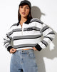 Bild von Saria Crop Top in Schwarz gestreift Angel Energy Label