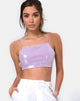 Bild von Sasha Crop Top aus mattem Mini-Pailletten-Lila