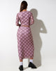 IMAGE OF Wesley Crop Top in Pink Unscharfes Karo