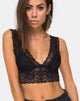 Image of Sejie Bralet Crop aus Spitze Schwarz