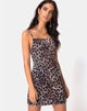 Image of Sekina Kleid in Samt Braun Leopard