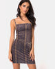 Image of Selah Bodycon Kleid aus braunem Samt Schlange