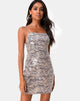 Bild von Selana Bodycon Kleid in Tiger mit durchsichtigen Pailletten