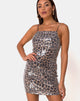 Bild von Selana Bodycon Kleid in Leopard mit durchsichtigen Pailletten