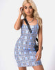 Image of Seleh Bodycon Kleid in 90er Karo mit Pailletten