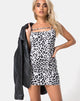 Image of Selest Bodycon Kleid in Mono Animal Grau und Weiß