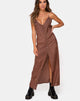 Image of Senia Kleid in Satin Rose Schokolade