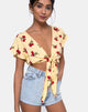 Bild von Shae Crop Top in Falling Rose Gelb