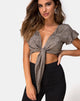 Bild von Shae Crop Top aus Satin Rose Silber Grau