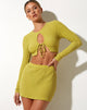 Bild von Shakara Langarm-Top in Bubble Jersey Olivenöl