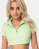 Bild von Shen Crop Top in Rippe Pastell Limette