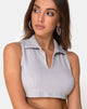 Bild von Shenia Crop Top in Rippe Grau
