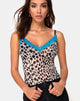 Bild von Sheyla Top aus Mesh Cheetah mit blauer Spitze