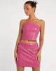 Dena Korsett-Top in PU Hot Pink
