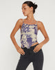 Bild von Shindu Mesh Vest Top in Collage Floral Shadow Purple
