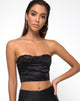 Image of Shisui Bralet aus schwarzem Satin mit Spitze