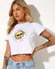 Bild von Shrunk Tee in Weiß Retro Sun